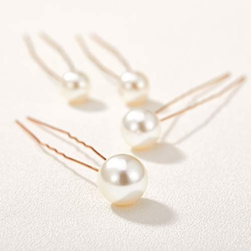 Elegant SWEETV Pearl Bridal Hair Pins for Weddings