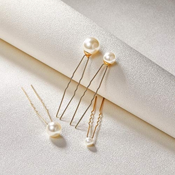 Elegant SWEETV Pearl Bridal Hair Pins for Weddings