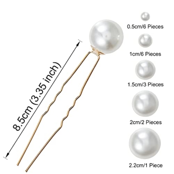 Elegant SWEETV Pearl Bridal Hair Pins for Weddings