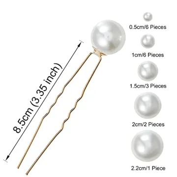 Elegant SWEETV Pearl Bridal Hair Pins for Weddings