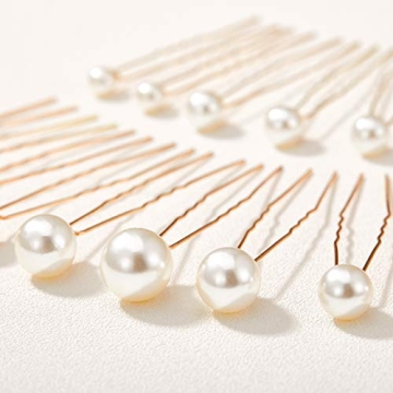 Elegant SWEETV Pearl Bridal Hair Pins for Weddings