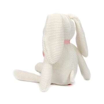 FLUFFYFUN Organic White Bunny Rabbit Stuffed Toy for Babies