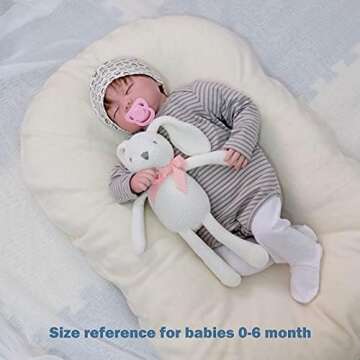 FLUFFYFUN Organic White Bunny Rabbit Stuffed Toy for Babies