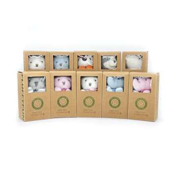 FLUFFYFUN Organic White Bunny Rabbit Stuffed Toy for Babies