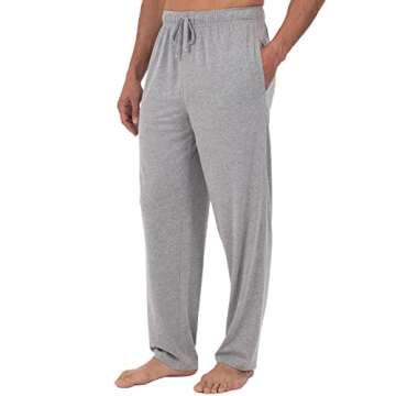 Fruit of the Loom Men's Extended Sizes Jersey Knit Sleep Pant (1-Pack), Light Grey Heather, Large