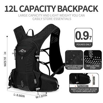 IX INOXTO Hydration Pack Backpack, Lightweight Water Backpack with 2L Hydration Bladder Daypack for ...