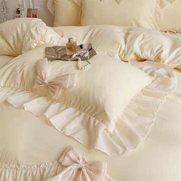SOUKECHY Ruffled Duvet Cover Set - Chic Comfort for Bedrooms