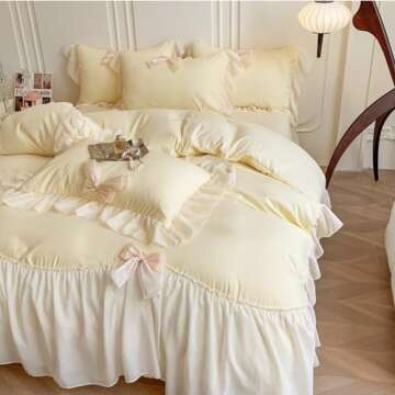 SOUKECHY Ruffled Duvet Cover Set - Chic Comfort for Bedrooms