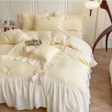 SOUKECHY Ruffled Duvet Cover Set - Chic Comfort for Bedrooms