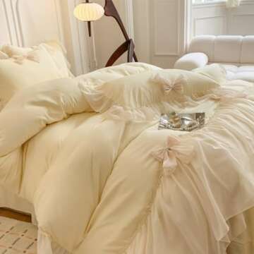 SOUKECHY Ruffled Duvet Cover Set - Chic Comfort for Bedrooms