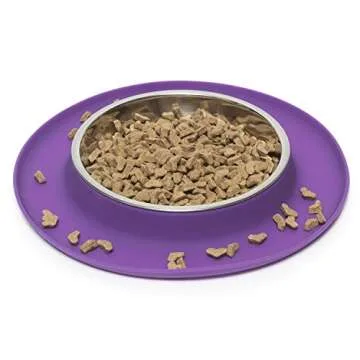 Messy Cats Silicone Cat Feeder - Stainless Steel Bowl