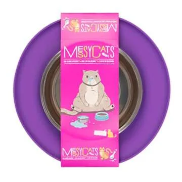 Messy Cats Silicone Cat Feeder - Stainless Steel Bowl