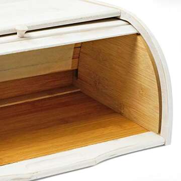 AVV White Farmhouse Bread Box for Stylish Kitchen Storage