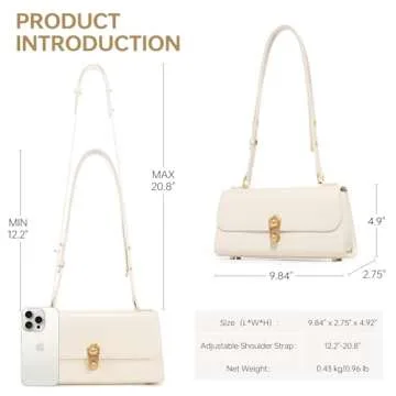 Small Purse Leather Bags For Women: White Shoulder Handbags Crossbody Bag - Smooth Soft Ideal for Tr...