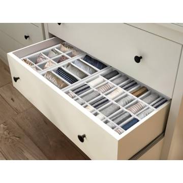 Simple Houseware Closet Underwear Organizer Drawer Divider 4 Set, Gray