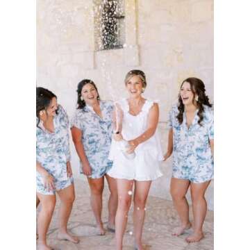 Xfileen Womens Floral Pajama Sets Short Sleeve Button Down Shirt and Shorts Summer 2 Piece Sleepwear