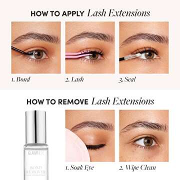 Glamnetic Lash Extension Kit | Natural | Professional At Home False Eyelash Extension Kit | Salon-Quality, High Volume, Faux Mink Lashes