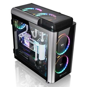 Thermaltake Level 20 GT E-ATX Full Tower Vertical GPU Modular Gaming Computer Case, Black