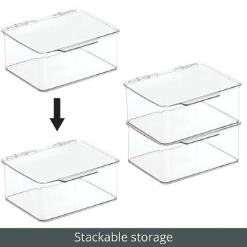mDesign Plastic Storage Organizer Boxes for Toys & Art Supplies