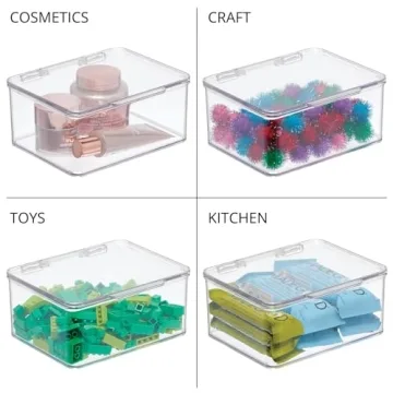mDesign Plastic Storage Organizer Boxes for Toys & Art Supplies