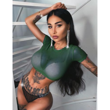 Avidlove Mesh Crop Top for Women, Cute Coverup Tee