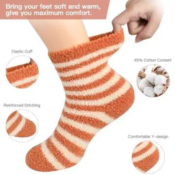 Lisacool 5 Pairs Women Socks Winter - Cozy Thermal Knit Gifts
