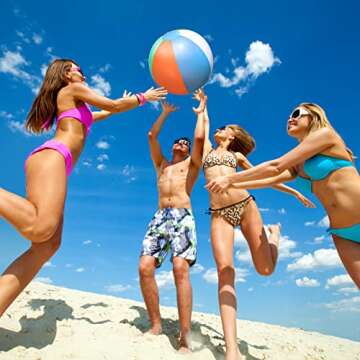 24 Pack 16 Inches Inflatable Beach Ball Kids and Adults Blow up Rainbow Colored Beach Ball for Beach Pool Party Favors School Water Games Toys Summer Supplies (Colorful)