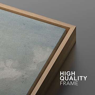 MUDECOR Framed Canvas Print Wall Art Gray Clouds Over Rustic Field Landscape Nature Wilderness Illustrations Modern Art Farmhouse/Country Cool for Living Room, Bedroom, Office - 24"x36" Natural