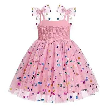 Toddler Tutu Dress: Girls Tulle Pageant Dresses, First Birthday Outfit Ruffle Sleeveless Pastel Cake Smash Clothes for Photo Shoot Fairy Cosplay Dance Evening Ball Gown Blush Pink 3-4T