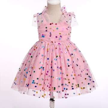 Toddler Tutu Dress: Girls Tulle Pageant Dresses, First Birthday Outfit Ruffle Sleeveless Pastel Cake Smash Clothes for Photo Shoot Fairy Cosplay Dance Evening Ball Gown Blush Pink 3-4T