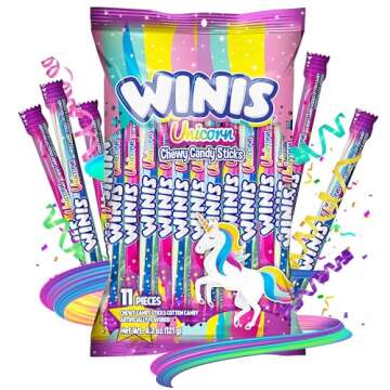 Winis Unicorn | Chewy Candy Swirl | Cotton-Candy Flavored | Sharing Size 4.3 Oz Bag - 11 Pieces | Ea...