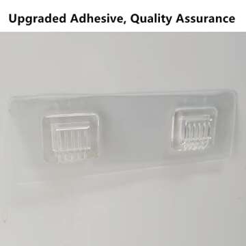 JiePai Acrylic Corner Shower Caddy Shelf with Hooks 2 Pack, Adhesive Wall Mounted Bathroom Shower Shelf Organizer for Inside Shower & Kitchen Storage