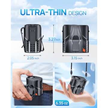 DeeKom Portable Waist Fan with 6-Speed Airflow and Battery