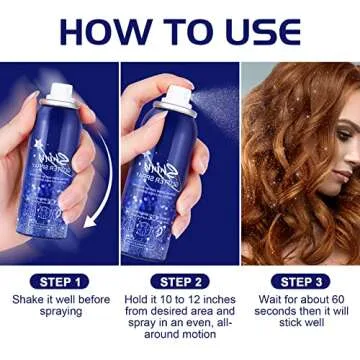 LATIBELL 2.11fl.oz Silver Glitter Spray for Hair, Spray On Fine Glitter Body Shimmer Party Rave Festival Accessories for Women