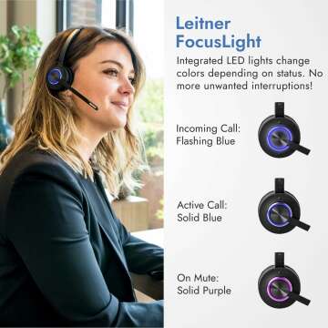 Leitner LH675 Wireless Headset for Office & Home Use