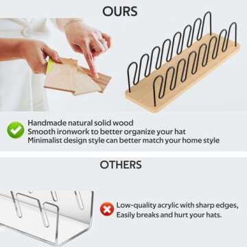 JigJag Hat Organizer for 14 Baseball Caps - Stylish Storage