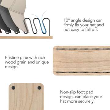 JigJag Hat Organizer for 14 Baseball Caps - Stylish Storage