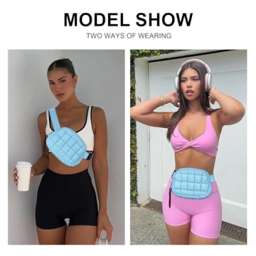 Quilted Puffer Belt Bag Lightweight Crossbody Waist Fanny Pack