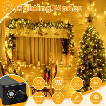 Ollny 1000 LED Cluster Lights + 120 LED String Lights