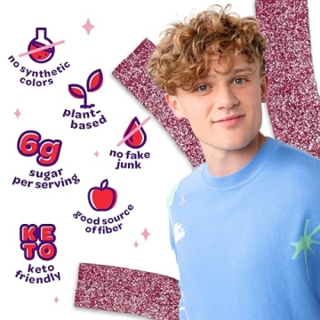 Low-Calorie JOYRIDE Sour Strawberry Ropes for Healthy Snacking