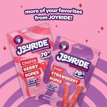 Low-Calorie JOYRIDE Sour Strawberry Ropes for Healthy Snacking