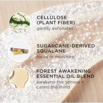 Tatcha Forest Awakening Hinoki Body Wash | Soft Exfoliating Scrub, 200 ml | 6.8 fl oz