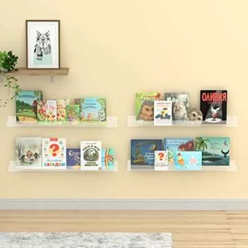 NIUBEE Floating Bookshelf - Premium Acrylic Kids Nursery Shelf