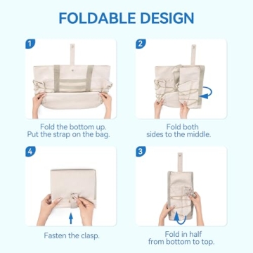 BOSTANTEN Travel Tote Bag Foldable Waterproof Beach Gym Bag