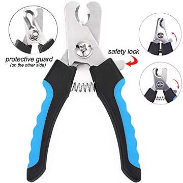 Freewindo Dog Grooming Scissors Kit, Safety Round Tip, Heavy Duty Stainless Steel Dog Scissors and Dog Nail Clippers, 6 in 1 Dog Grooming Kit Scissors for Dogs and Cats