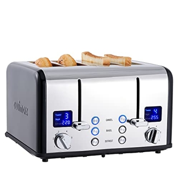 CUSIMAX 4 Slice Toaster with LED Display & Dual Control