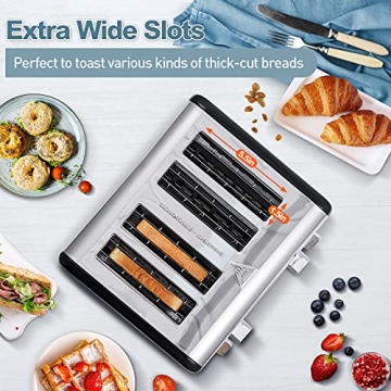 CUSIMAX 4 Slice Toaster with LED Display & Dual Control