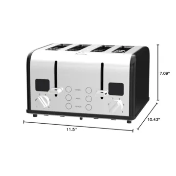 CUSIMAX 4 Slice Toaster with LED Display & Dual Control