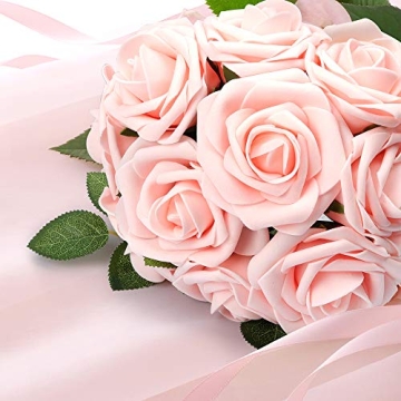 50Pcs Blush Pink Roses - Faux Flowers for Wedding Decor