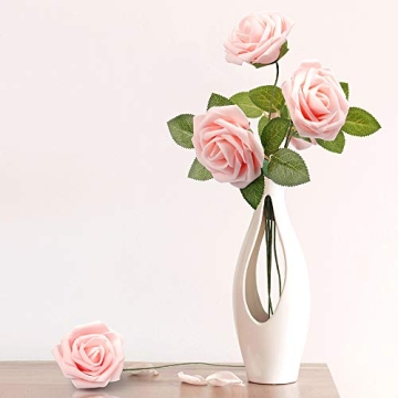 50Pcs Blush Pink Roses - Faux Flowers for Wedding Decor